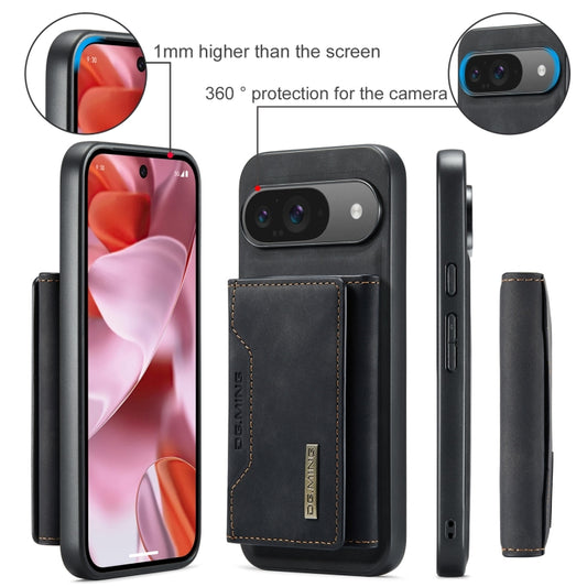 For Google Pixel 9 / 9 Pro DG.MING M2 Series 3-Fold Multi Card Bag + Magnetic Phone Case(Black) - Google Cases by DG.MING | Online Shopping UK | buy2fix