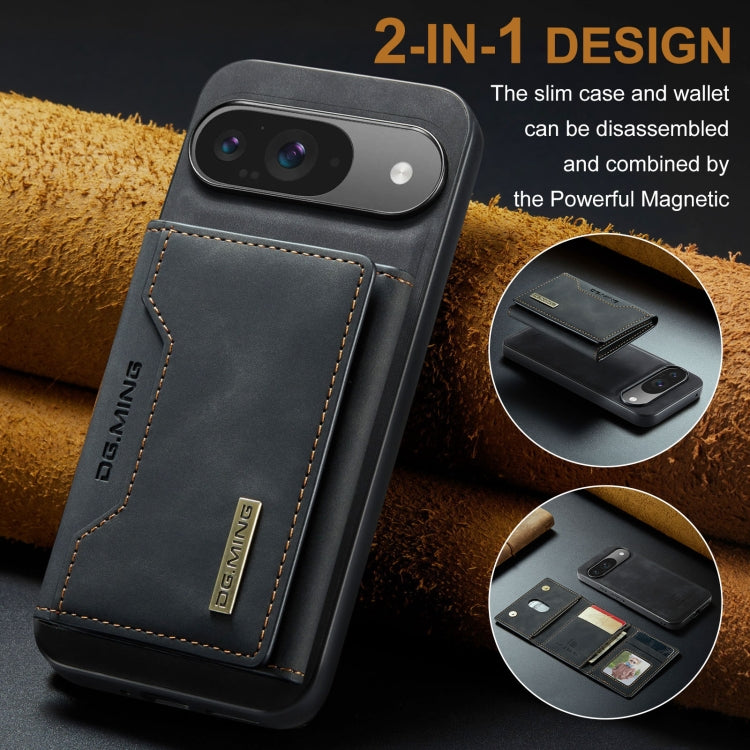 For Google Pixel 9 / 9 Pro DG.MING M2 Series 3-Fold Multi Card Bag + Magnetic Phone Case(Black) - Google Cases by DG.MING | Online Shopping UK | buy2fix