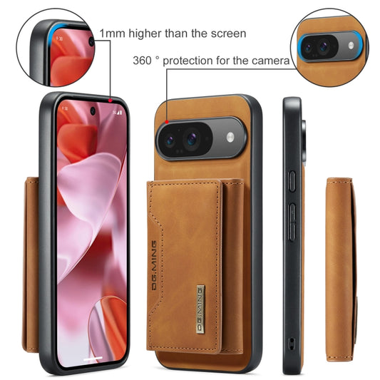 For Google Pixel 9 / 9 Pro DG.MING M2 Series 3-Fold Multi Card Bag + Magnetic Phone Case(Brown) - Google Cases by DG.MING | Online Shopping UK | buy2fix