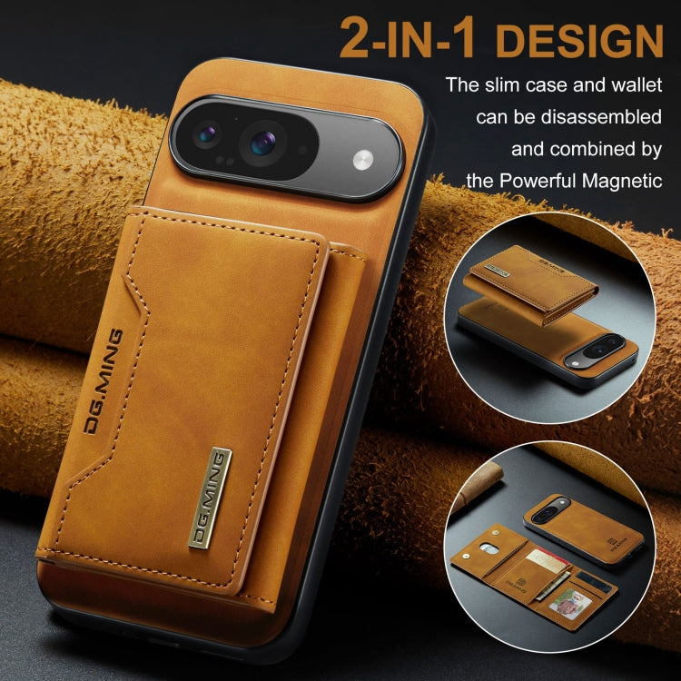 For Google Pixel 9 / 9 Pro DG.MING M2 Series 3-Fold Multi Card Bag + Magnetic Phone Case(Brown) - Google Cases by DG.MING | Online Shopping UK | buy2fix