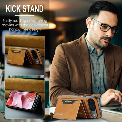For Google Pixel 9 / 9 Pro DG.MING M2 Series 3-Fold Multi Card Bag + Magnetic Phone Case(Brown) - Google Cases by DG.MING | Online Shopping UK | buy2fix