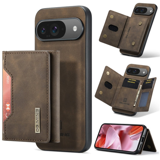 For Google Pixel 9 / 9 Pro DG.MING M2 Series 3-Fold Multi Card Bag + Magnetic Phone Case(Coffee) - Google Cases by DG.MING | Online Shopping UK | buy2fix
