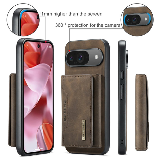 For Google Pixel 9 / 9 Pro DG.MING M2 Series 3-Fold Multi Card Bag + Magnetic Phone Case(Coffee) - Google Cases by DG.MING | Online Shopping UK | buy2fix
