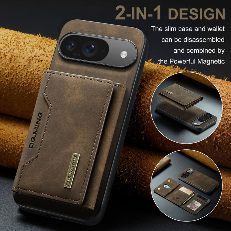 For Google Pixel 9 / 9 Pro DG.MING M2 Series 3-Fold Multi Card Bag + Magnetic Phone Case(Coffee) - Google Cases by DG.MING | Online Shopping UK | buy2fix