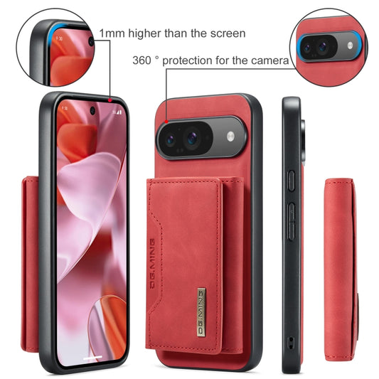 For Google Pixel 9 / 9 Pro DG.MING M2 Series 3-Fold Multi Card Bag + Magnetic Phone Case(Red) - Google Cases by DG.MING | Online Shopping UK | buy2fix