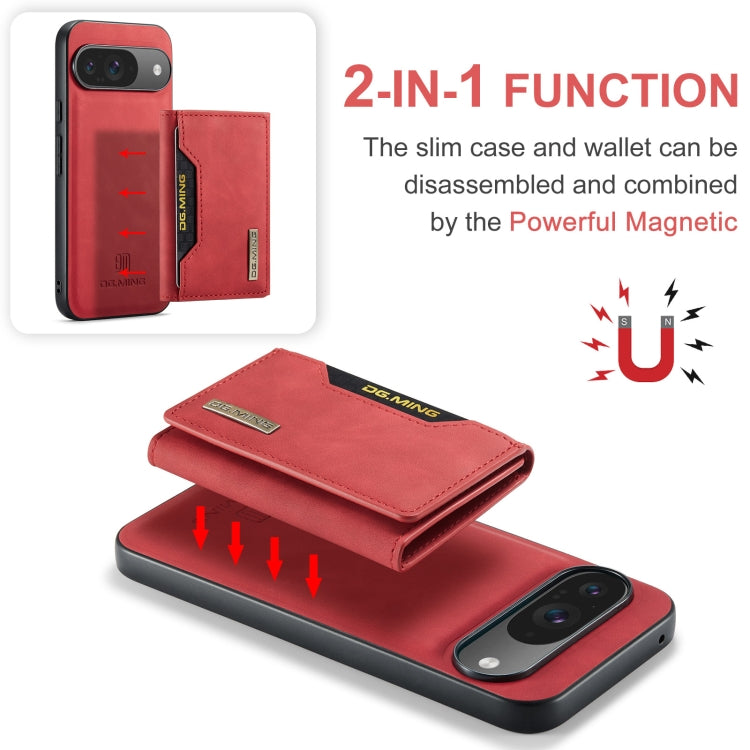 For Google Pixel 9 / 9 Pro DG.MING M2 Series 3-Fold Multi Card Bag + Magnetic Phone Case(Red) - Google Cases by DG.MING | Online Shopping UK | buy2fix