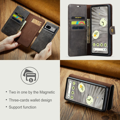For Google Pixel 7A DG.MING Crazy Horse Texture Detachable Magnetic Leather Phone Case(Grey) - Google Cases by DG.MING | Online Shopping UK | buy2fix