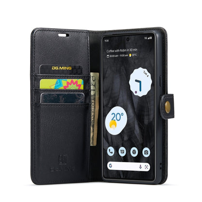 For Google Pixel 8 Pro DG.MING Crazy Horse Texture Detachable Magnetic Leather Phone Case(Black) - Google Cases by DG.MING | Online Shopping UK | buy2fix