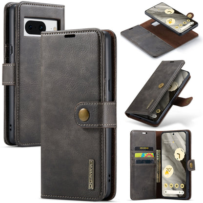 For Google Pixel 8 DG.MING Crazy Horse Texture Detachable Magnetic Leather Phone Case(Grey) - Google Cases by DG.MING | Online Shopping UK | buy2fix