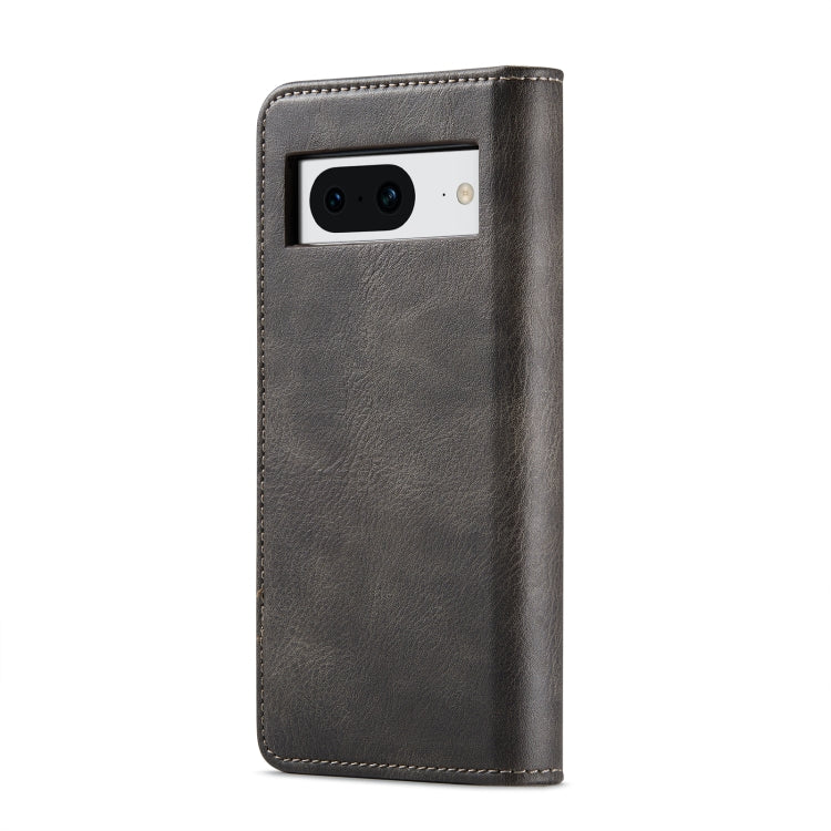 For Google Pixel 8 DG.MING Crazy Horse Texture Detachable Magnetic Leather Phone Case(Grey) - Google Cases by DG.MING | Online Shopping UK | buy2fix