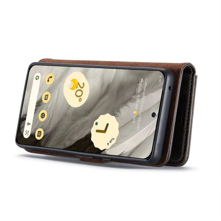 For Google Pixel 8 DG.MING Crazy Horse Texture Detachable Magnetic Leather Phone Case(Grey) - Google Cases by DG.MING | Online Shopping UK | buy2fix