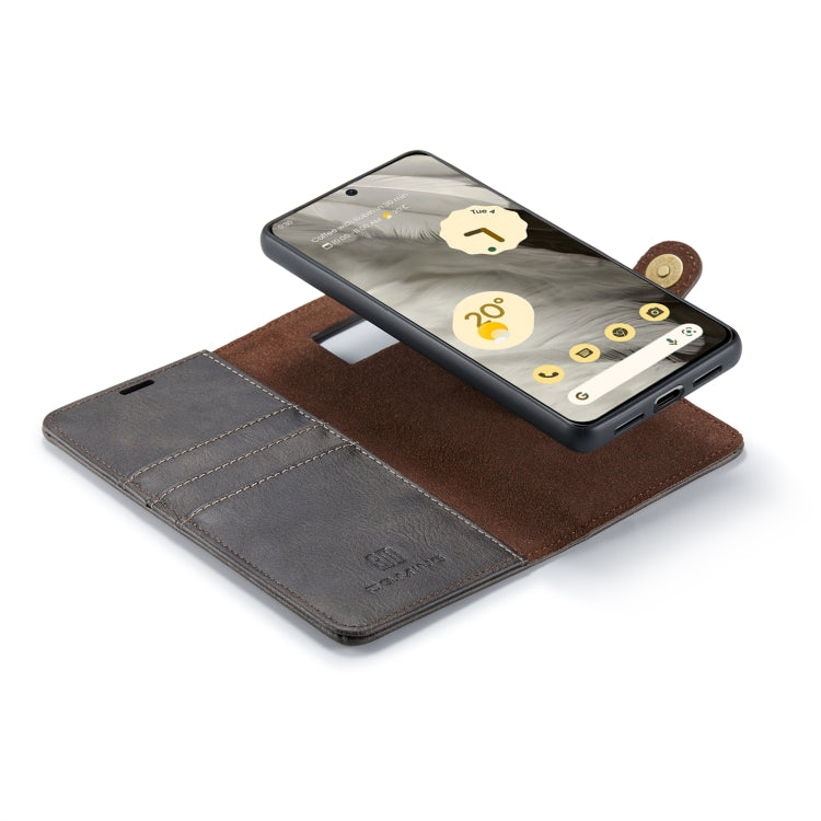 For Google Pixel 8 DG.MING Crazy Horse Texture Detachable Magnetic Leather Phone Case(Grey) - Google Cases by DG.MING | Online Shopping UK | buy2fix