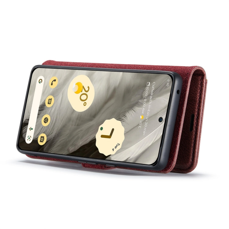 For Google Pixel 8 DG.MING Crazy Horse Texture Detachable Magnetic Leather Phone Case(Red) - Google Cases by DG.MING | Online Shopping UK | buy2fix