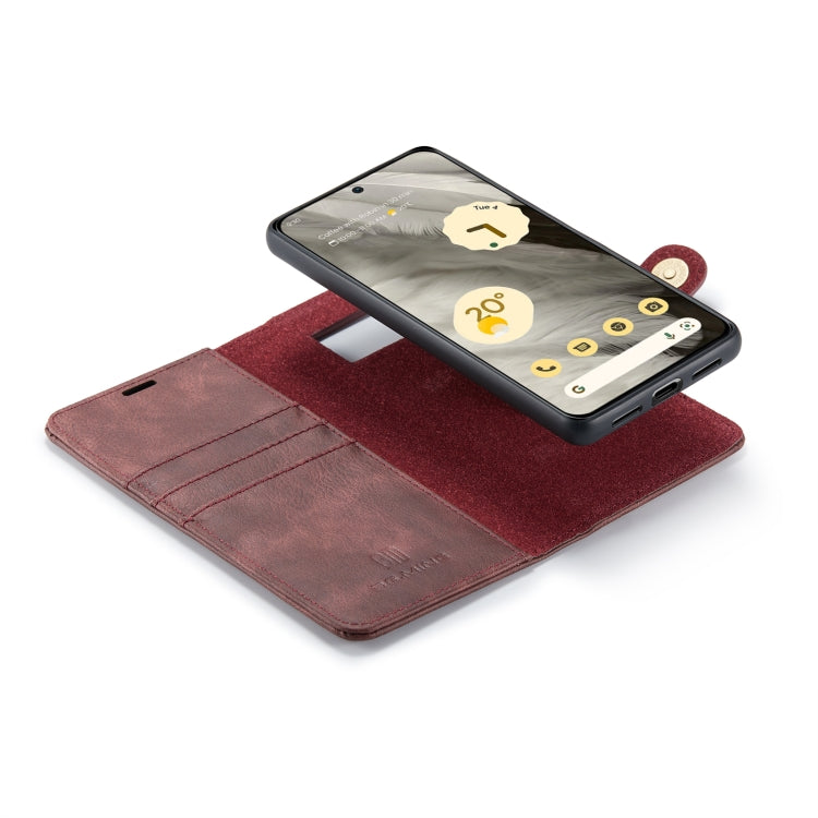 For Google Pixel 8 DG.MING Crazy Horse Texture Detachable Magnetic Leather Phone Case(Red) - Google Cases by DG.MING | Online Shopping UK | buy2fix