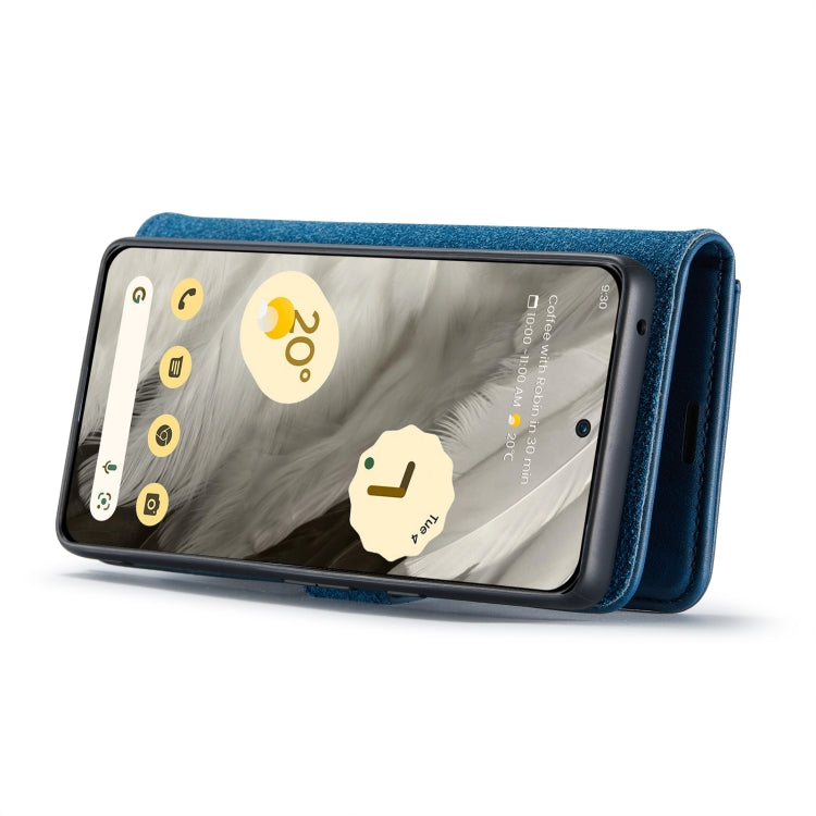 For Google Pixel 8 DG.MING Crazy Horse Texture Detachable Magnetic Leather Phone Case(Blue) - Google Cases by DG.MING | Online Shopping UK | buy2fix