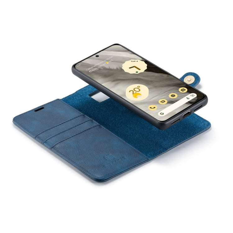 For Google Pixel 8 DG.MING Crazy Horse Texture Detachable Magnetic Leather Phone Case(Blue) - Google Cases by DG.MING | Online Shopping UK | buy2fix