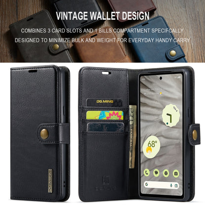 For Google Pixel 8A DG.MING Crazy Horse Texture Detachable Magnetic Leather Phone Case(Black) - Google Cases by DG.MING | Online Shopping UK | buy2fix