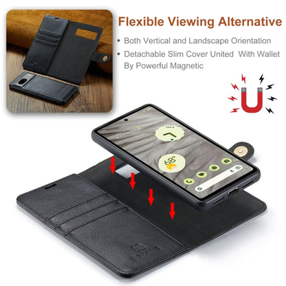 For Google Pixel 8A DG.MING Crazy Horse Texture Detachable Magnetic Leather Phone Case(Black) - Google Cases by DG.MING | Online Shopping UK | buy2fix