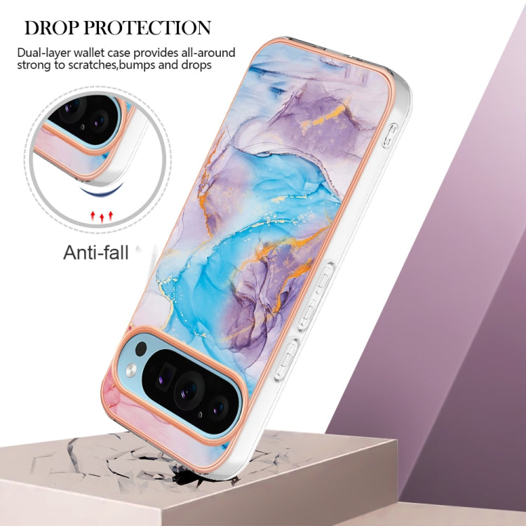 For Google Pixel 9 Pro XL Electroplating IMD TPU Phone Case(Blue Marble) by buy2fix