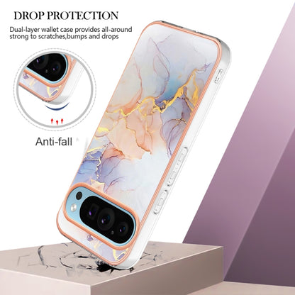 For Google Pixel 9 Pro XL Electroplating IMD TPU Phone Case(White Marble) by buy2fix