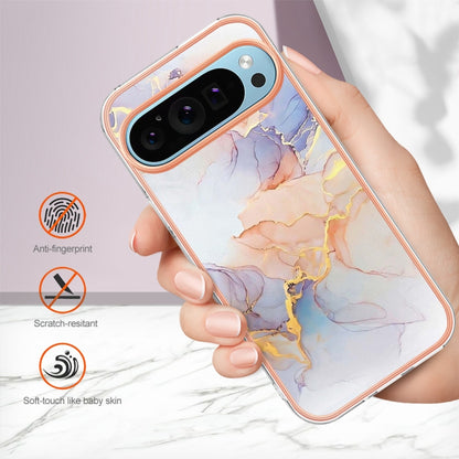 For Google Pixel 9 Pro XL Electroplating IMD TPU Phone Case(White Marble) by buy2fix