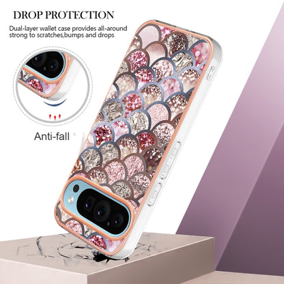 For Google Pixel 9 Pro XL Electroplating IMD TPU Phone Case(Pink Scales) by buy2fix