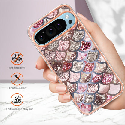 For Google Pixel 9 Pro XL Electroplating IMD TPU Phone Case(Pink Scales) by buy2fix