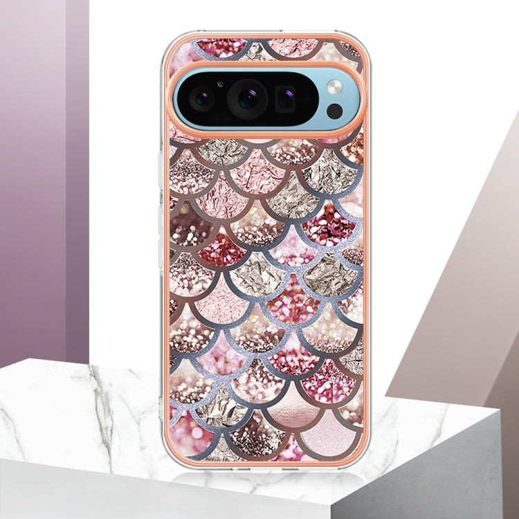 For Google Pixel 9 Pro XL Electroplating IMD TPU Phone Case(Pink Scales) by buy2fix