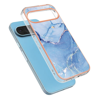 For Google Pixel 9 Pro XL Electroplating Marble Dual-side IMD Phone Case(Blue 018) by buy2fix