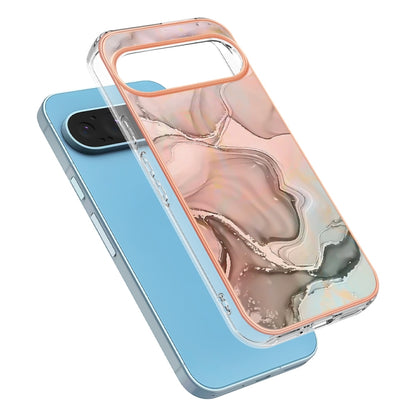 For Google Pixel 9 Pro XL Electroplating Marble Dual-side IMD Phone Case(Rose Gold 015) by buy2fix