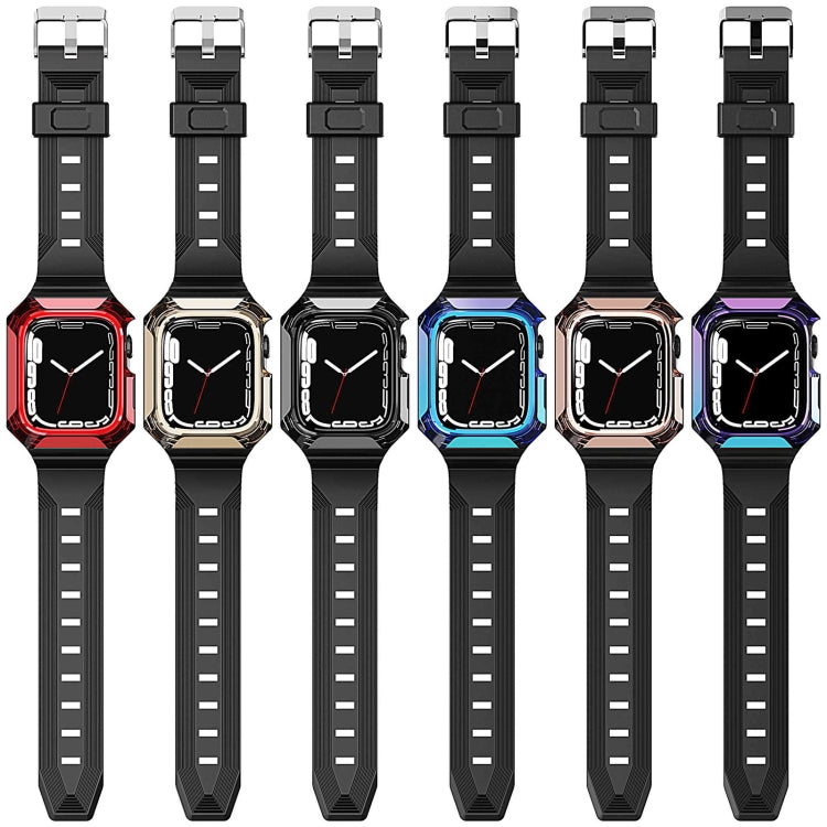 Armor Case Integrated TPU Watch Band For Apple Watch Ultra 49mm(Gold) by buy2fix