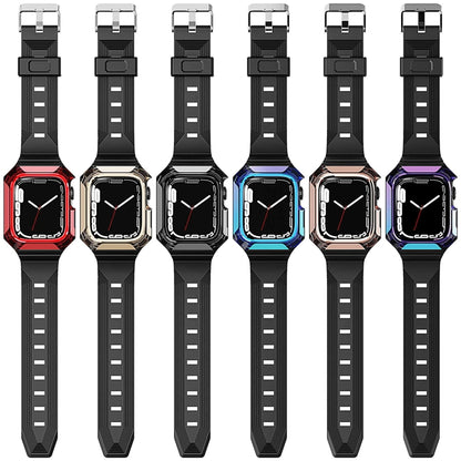 Armor Case Integrated TPU Watch Band For Apple Watch Ultra 49mm(Gold) by buy2fix