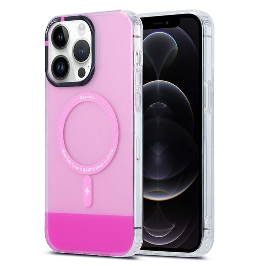 For iPhone 12 Pro PC + TPU IMD MagSafe Magnetic Phone Case(Pink) by buy2fix