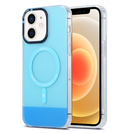 For iPhone 12 PC + TPU IMD MagSafe Magnetic Phone Case(Blue) by buy2fix