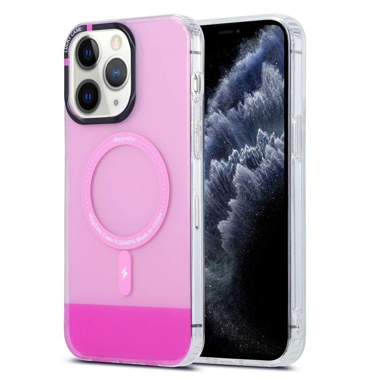 For iPhone 11 Pro Max PC + TPU IMD MagSafe Magnetic Phone Case(Pink) - iPhone 11 Pro Max Cases by buy2fix | Online Shopping UK | buy2fix