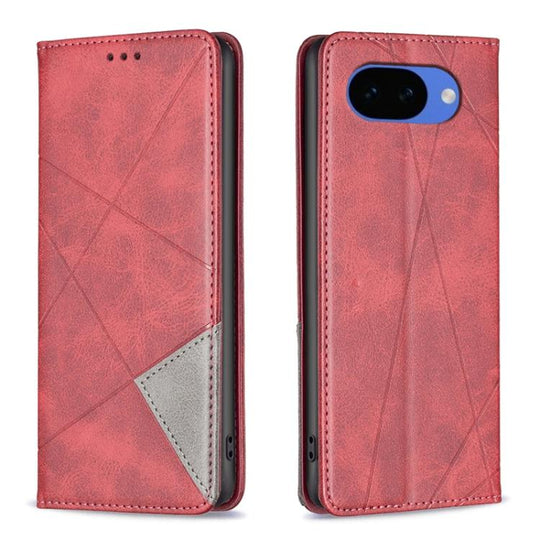 For Google Pixel 10a Rhombus Texture Magnetic Leather Phone Case(Red)