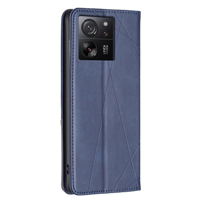 For Xiaomi 13T / 13T Pro / Redmi K60 Ultra Rhombus Texture Magnetic Leather Phone Case(Blue) - Xiaomi Cases by buy2fix | Online Shopping UK | buy2fix