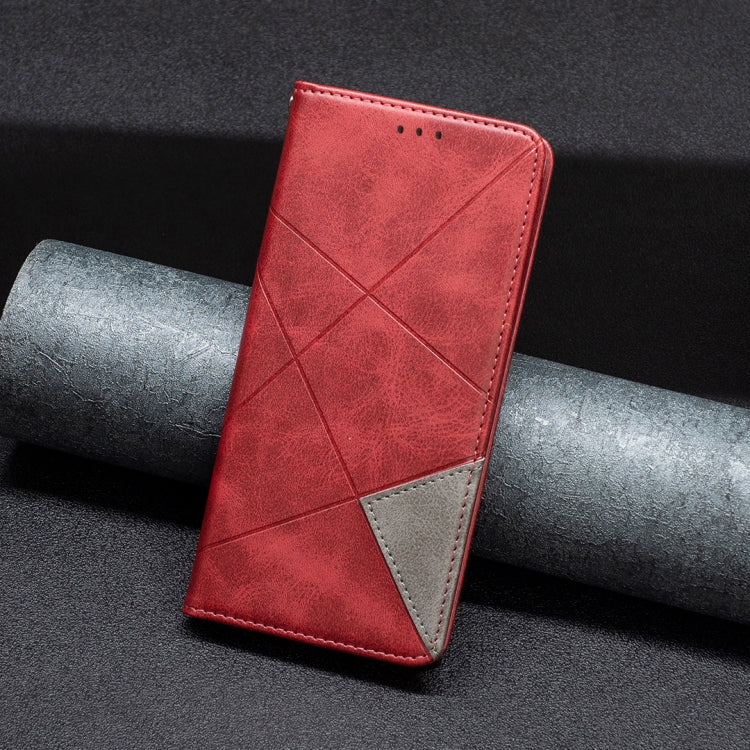 For Xiaomi Redmi Note 13 Pro 4G Global Rhombus Texture Magnetic Leather Phone Case(Red) - Xiaomi Cases by buy2fix | Online Shopping UK | buy2fix