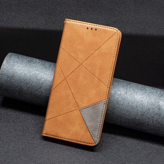 For Xiaomi Redmi Note 13 Pro 4G Global Rhombus Texture Magnetic Leather Phone Case(Yellow) - Xiaomi Cases by buy2fix | Online Shopping UK | buy2fix