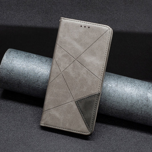 For Xiaomi Redmi Note 13 Pro 4G Global Rhombus Texture Magnetic Leather Phone Case(Grey) - Xiaomi Cases by buy2fix | Online Shopping UK | buy2fix