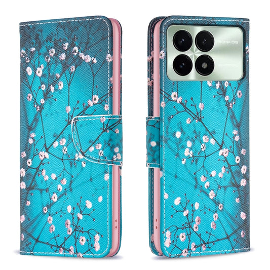 For Xiaomi Redmi K70 / K70 Pro Colored Drawing Pattern Leather Phone Case(Plum Blossom) - Xiaomi Cases by buy2fix | Online Shopping UK | buy2fix