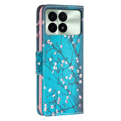 For Xiaomi Redmi K70 / K70 Pro Colored Drawing Pattern Leather Phone Case(Plum Blossom) - Xiaomi Cases by buy2fix | Online Shopping UK | buy2fix