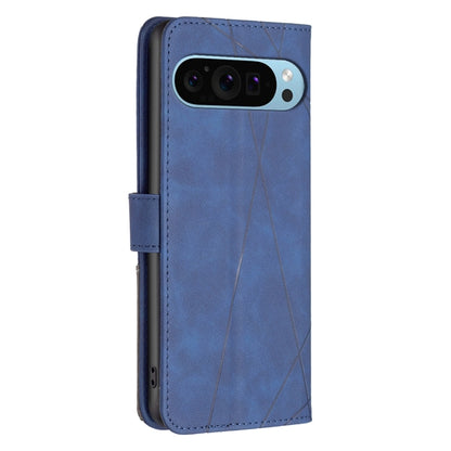 For Google Pixel 9 Magnetic Buckle Rhombus Texture Leather Phone Case(Blue) by buy2fix