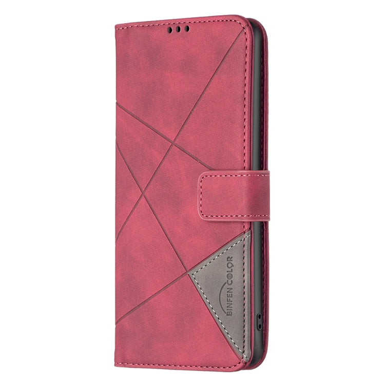 For Google Pixel 9 Pro Magnetic Buckle Rhombus Texture Leather Phone Case(Red) by buy2fix