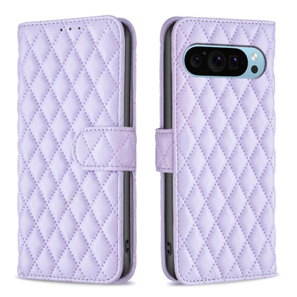 For Google Pixel 9 Diamond Lattice Wallet Leather Flip Phone Case(Purple) by buy2fix