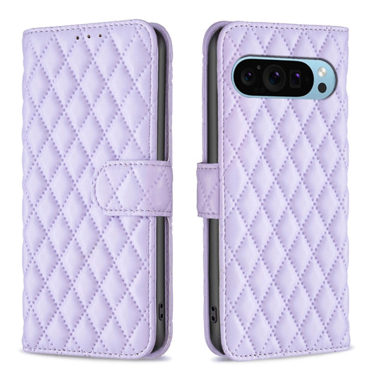 For Google Pixel 9 Diamond Lattice Wallet Leather Flip Phone Case(Purple) by buy2fix