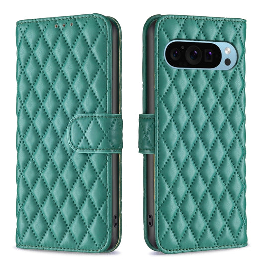 For Google Pixel 9 Diamond Lattice Wallet Leather Flip Phone Case(Green) by buy2fix