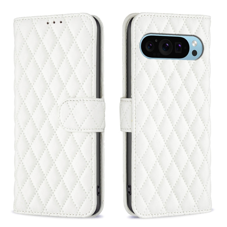 For Google Pixel 9 Diamond Lattice Wallet Leather Flip Phone Case(White) by buy2fix