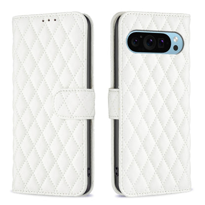 For Google Pixel 9 Diamond Lattice Wallet Leather Flip Phone Case(White) by buy2fix