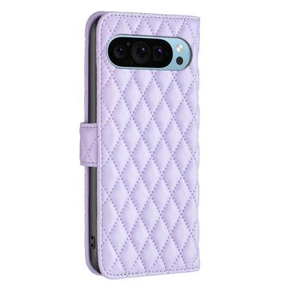 For Google Pixel 9 Pro Diamond Lattice Wallet Leather Flip Phone Case(Purple) by buy2fix